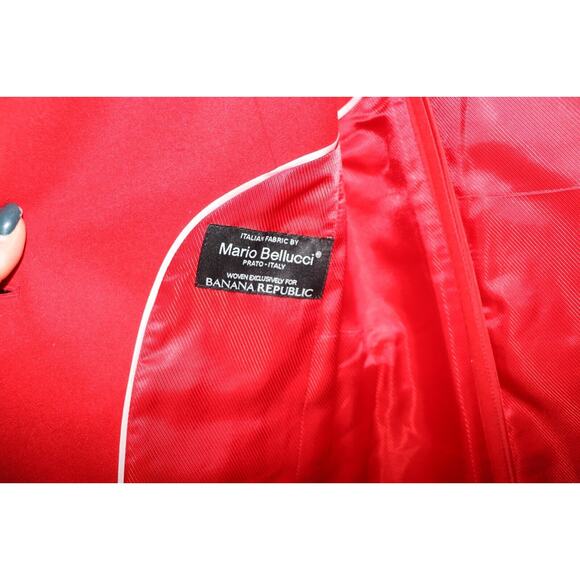 Banana Republic Italian Melton Car Coat Red Wool Size 4 - Picture 3 of 5